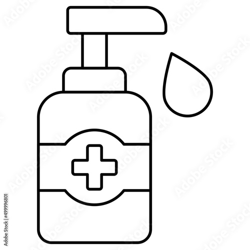 linear design icon of hand sanitizer