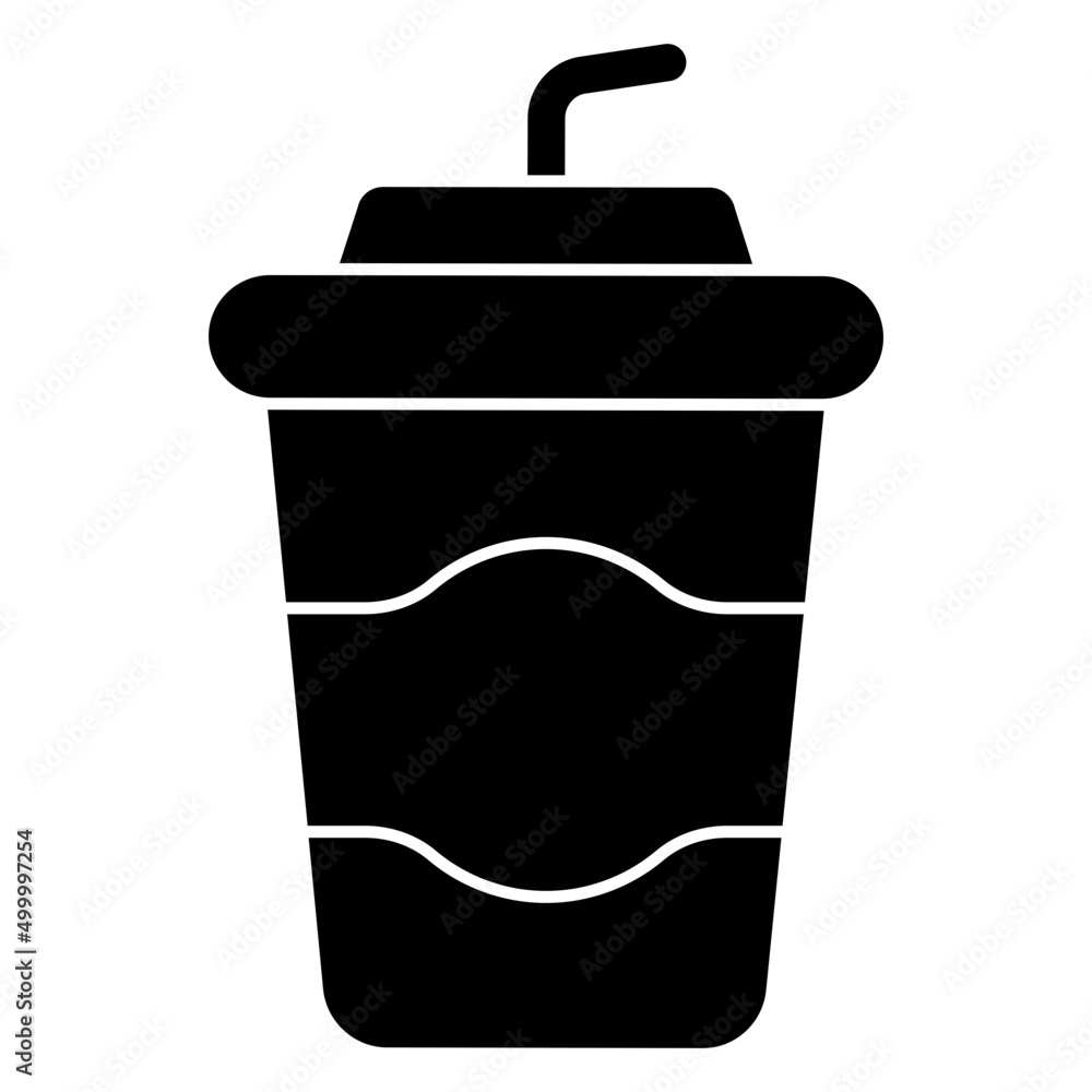 An editable design icon of takeaway drink An editable design icon of takeaway drink