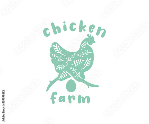 Chicken and egg, fowl-run, poultry yard, logo design. Agriculture, farming, food, bird and poultry farm, vector design and illustration