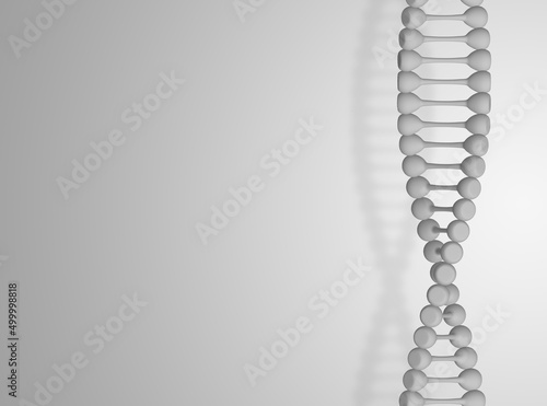 Human DNA helix on white background. 3D Rendering Image.