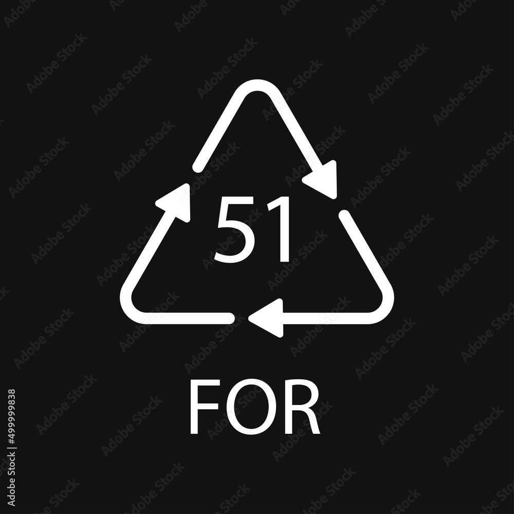 Bio material recycling code 51 FOR. Vector Illustration Bio material recycling code 51 FOR. Vector Illustration