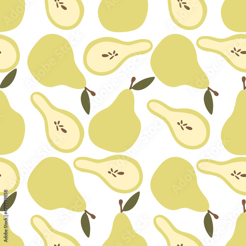 Modern Abstract Minimalist Fruit Pear Seamless Pattern Background