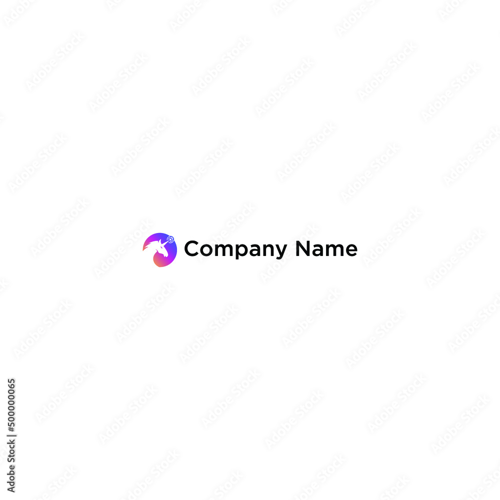 Unicorn logo design vector with signal for company 