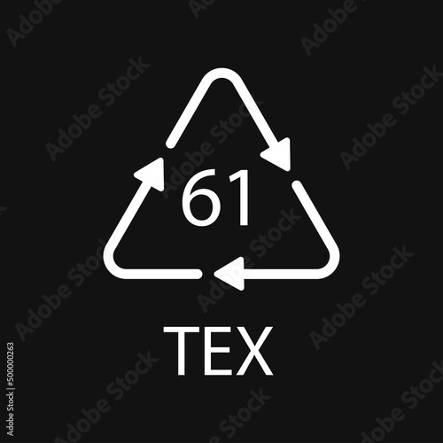 Bio matter organic material recycling code 61 TEX. Vector illustration