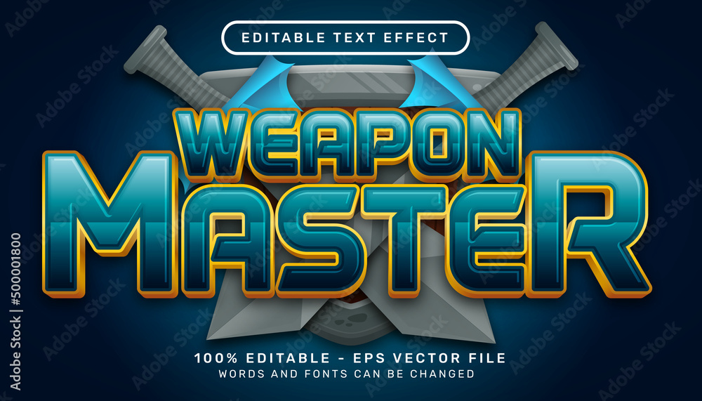 weapon master  3d text effect and editable text effect