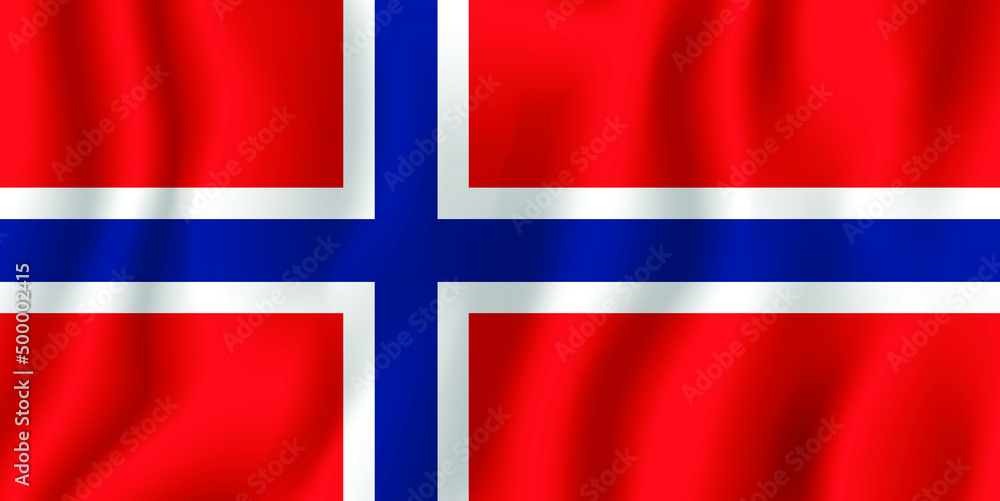 Obraz premium Norway realistic waving flag vector illustration. National country background symbol. Independence day