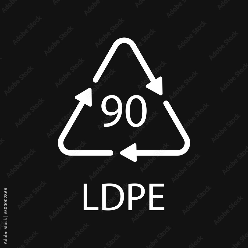 Composites recycling symbol LDPE 90. Vector illustration Composites recycling symbol LDPE 90. Vector illustration