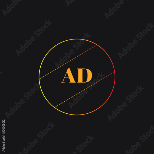 AD letter logo design, ad vecotor, ad icon design. photo