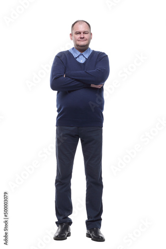 full-length. mature man in a blue jumper. © ASDF
