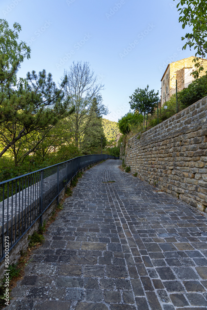 View of the little town of Serra san Quirico