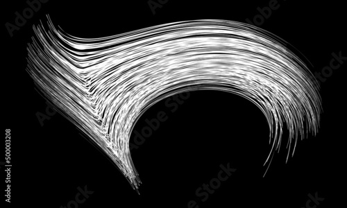 White flow brushstroke on white background.. Fluffy bunch of white politics. Abstract disheveled fibres. Vector illustration swirl blur. Crayons and chalk paint, fibers, hair and bunch