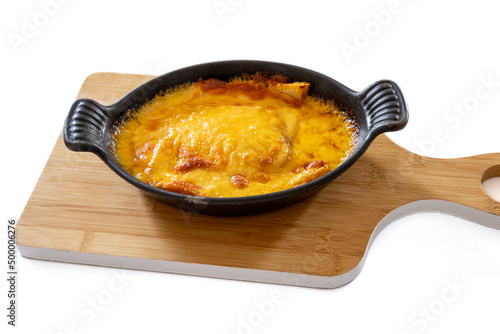 welsh on a wooden board on a white background photo