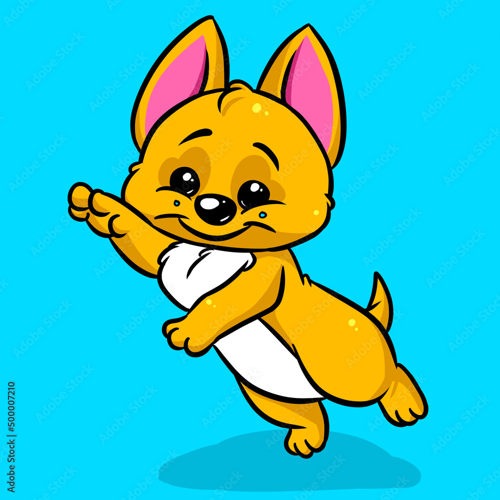 Little funny dog puppy jump cartoon illustration Little funny dog puppy jump cartoon illustration