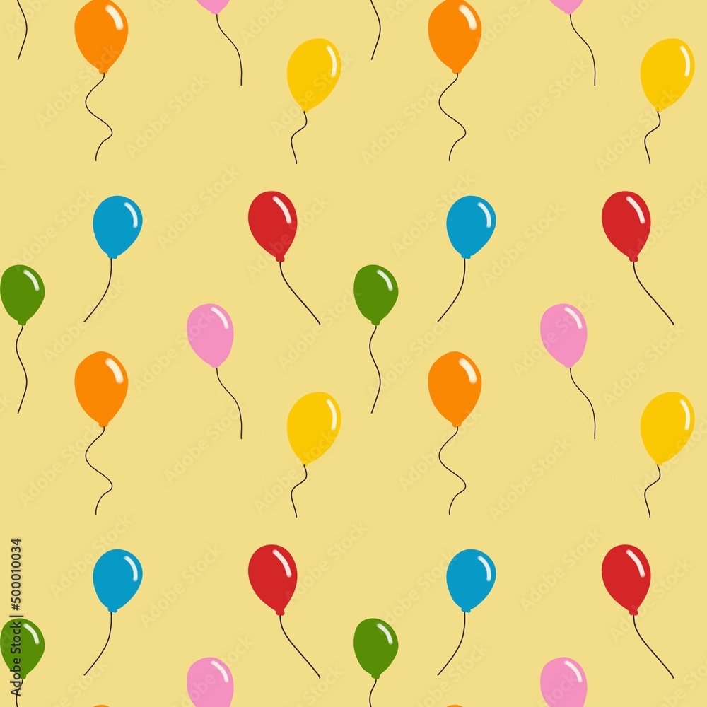 seamless pattern with balloons on yellow background seamless pattern with balloons on yellow background