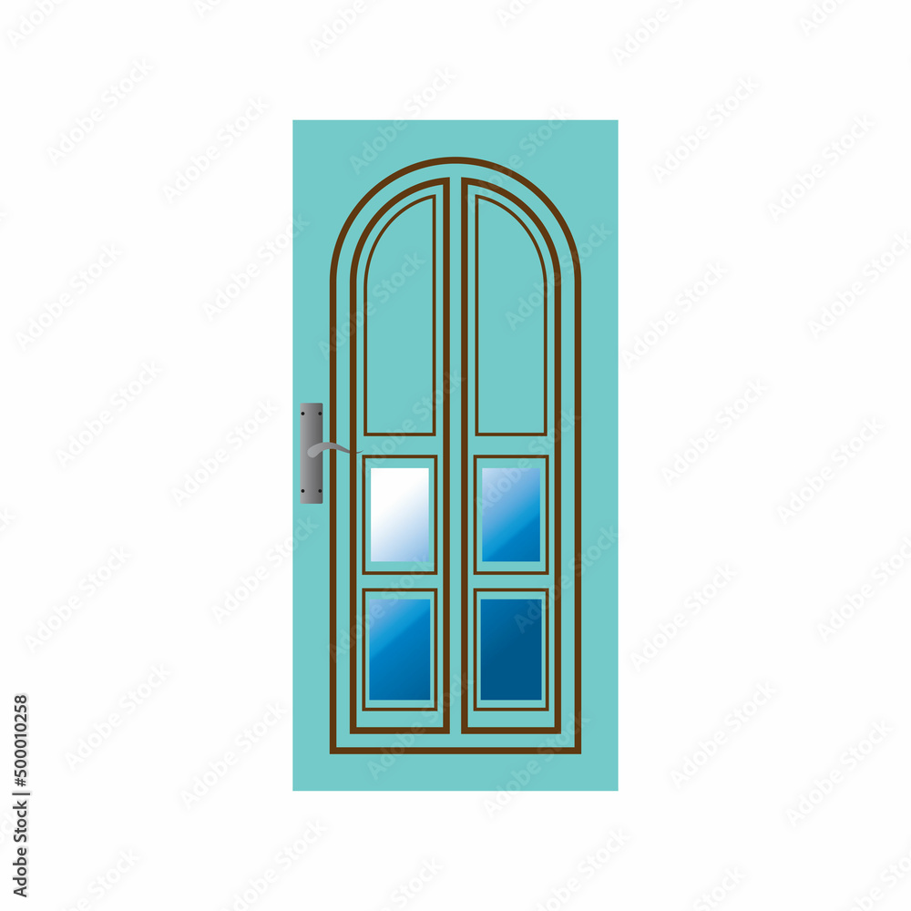 Modern doors front entrance doors house vector