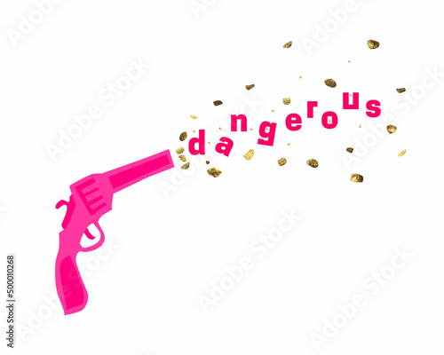 Glamorous pink gun fires glitter