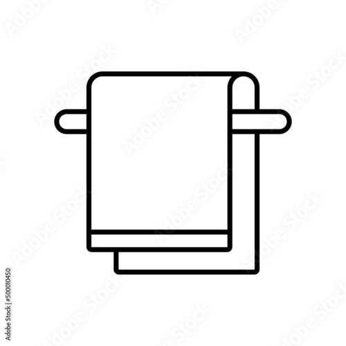 Towel with hanger vector icon