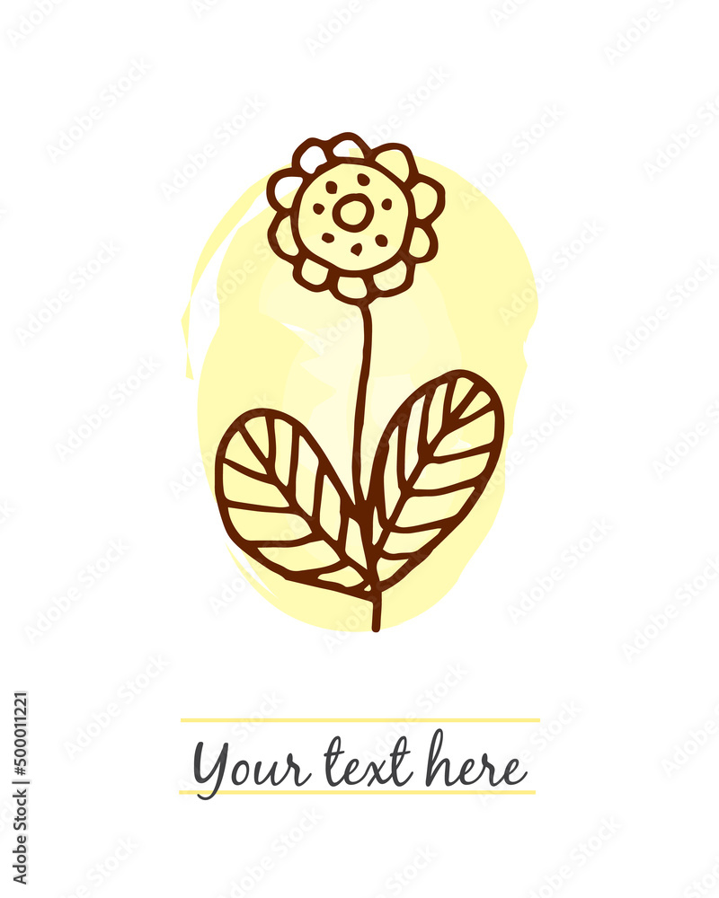 Beauty flower card template with yellow color Beauty flower card template with yellow color