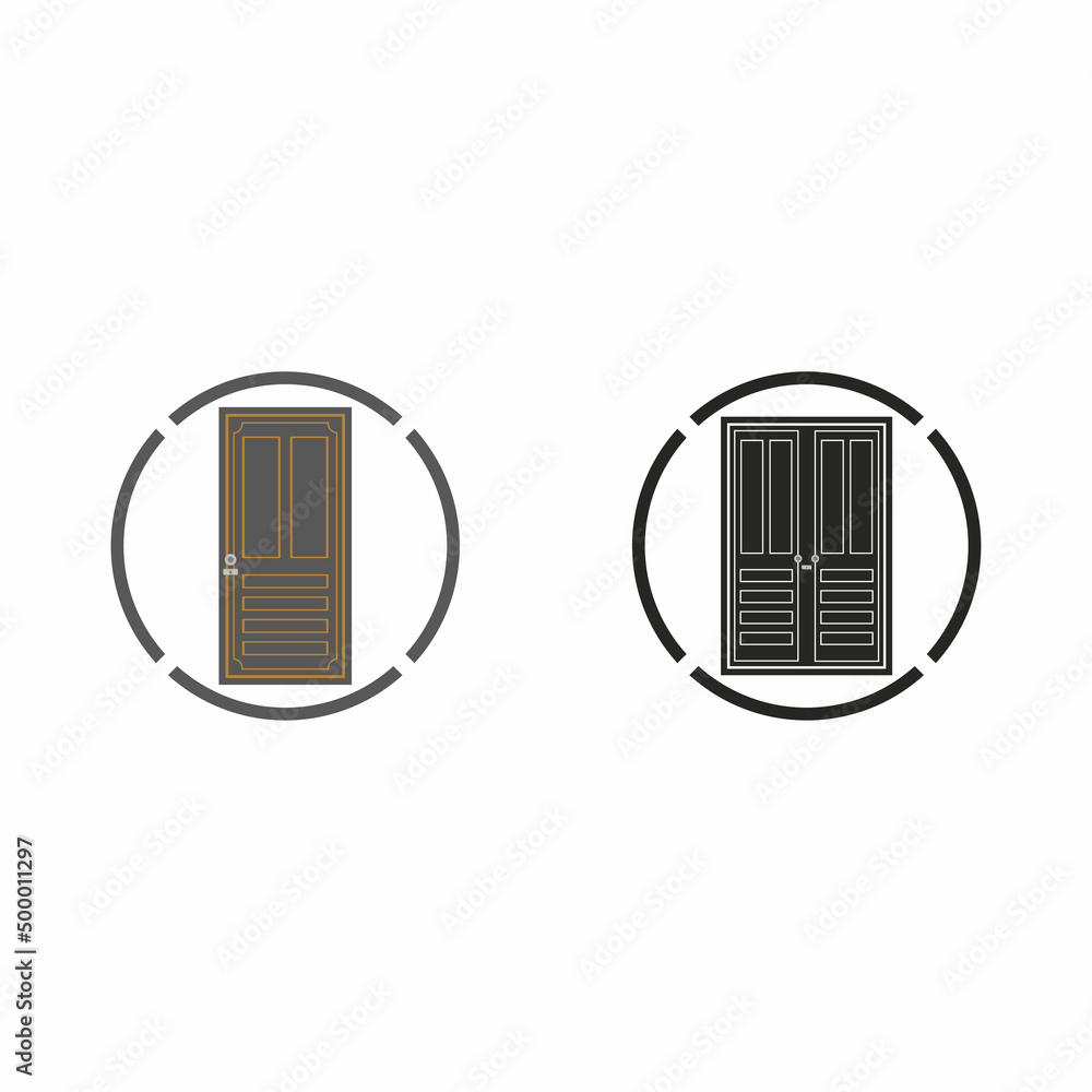 Modern doors front entrance doors house vector Modern doors front entrance doors house vector