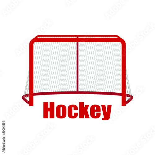 Red hockey gate. Vector illustration. EPS 10.