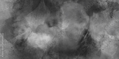 Hand drawn gray abstract watercolor painting textured on white paper background. Watercolor banner background. Grey watercolor grungy textured on white paper with splatter background illustration.