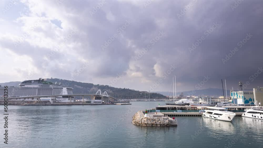 port vell in barcelona timelapse port vell in barcelona timelapse