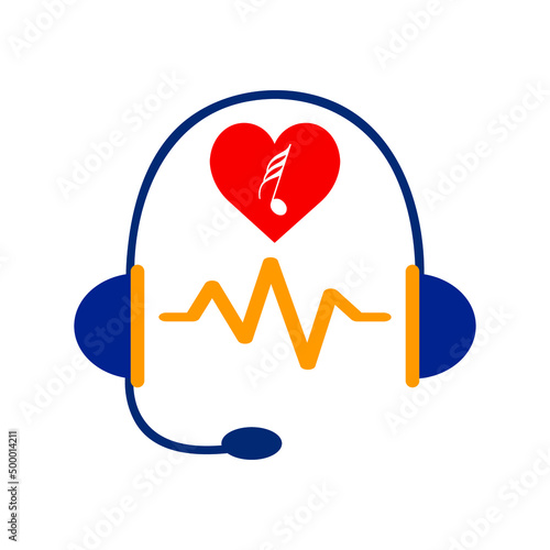 Headphones vector icon. Flat headphones icon on white background. love for music. Vector illustration. EPS 10.