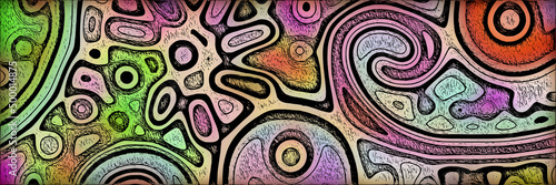 Multicolor vector banner, psychedelic background	