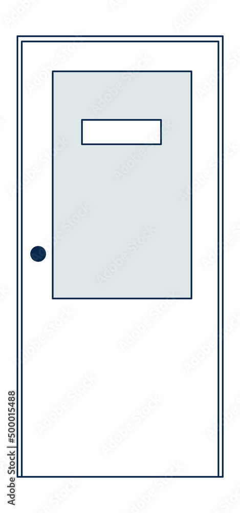 Door line icon. Office entry with blank sign Door line icon. Office entry with blank sign