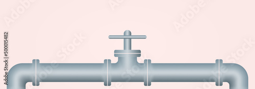 Pipeline 3d background. Pipe for gas, water plumbing, oil. Industry design template. Vector illustration.