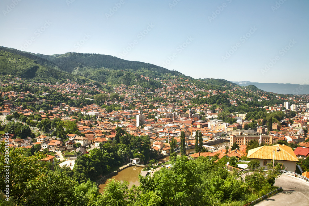 Stadtpanorama von Sarajevo in Bosnien Herzegowina