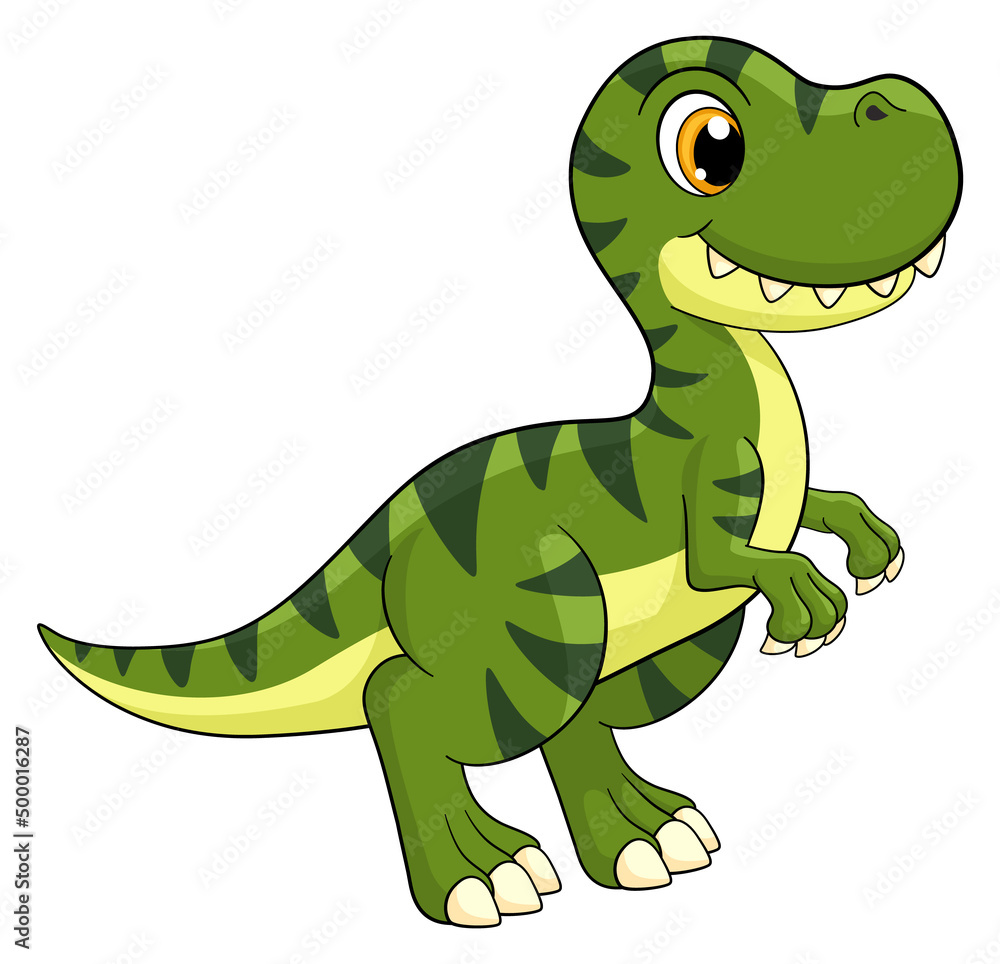 Fototapeta premium Tyrannosaurus rex cartoon icon. Cute baby dinosaur