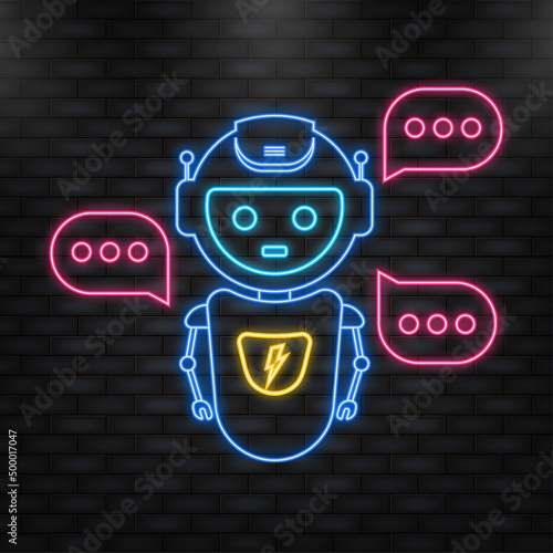 Chatbot icon concept, chat bot or chatterbot. Robot Virtual Assistance Of Website Or Mobile Applications. Vector illustration.