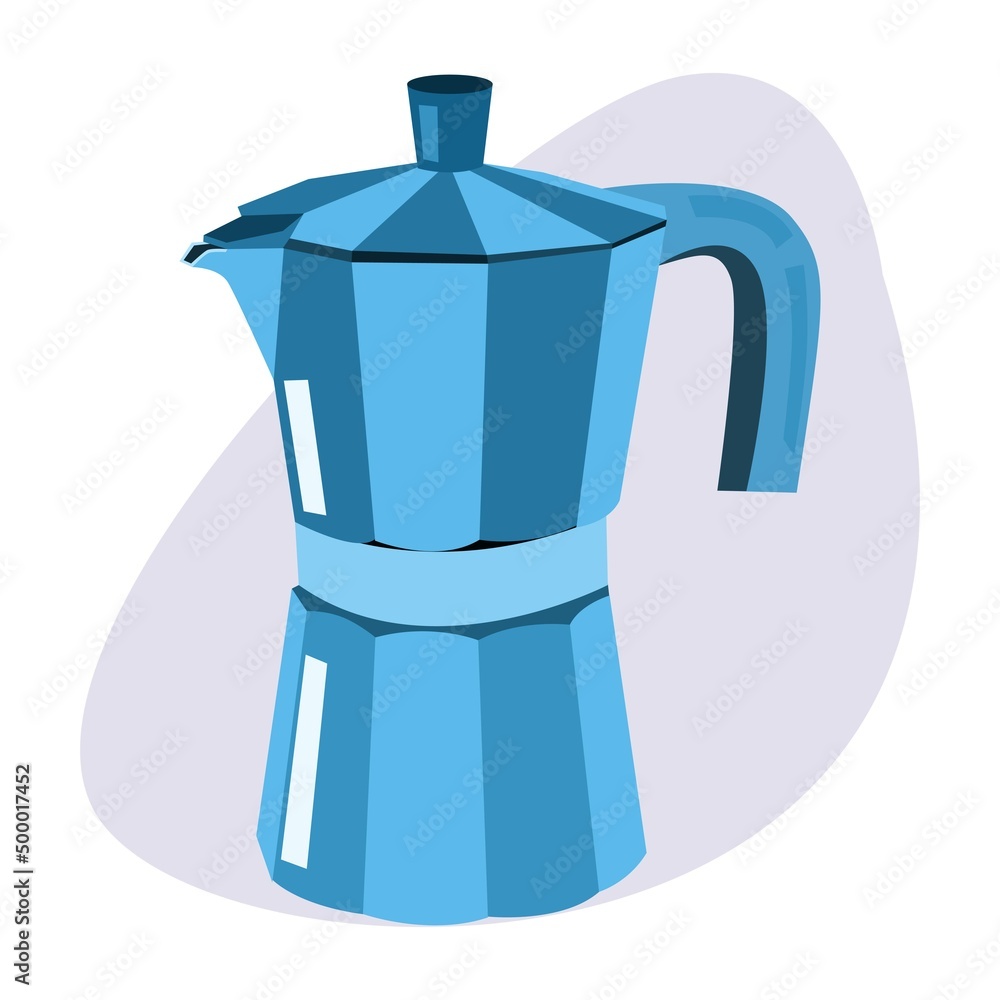 Coffee time. Geyser coffee maker flat icon Coffee time. Geyser coffee maker flat icon