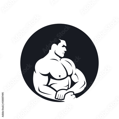 bodybuilder logo vector illustration