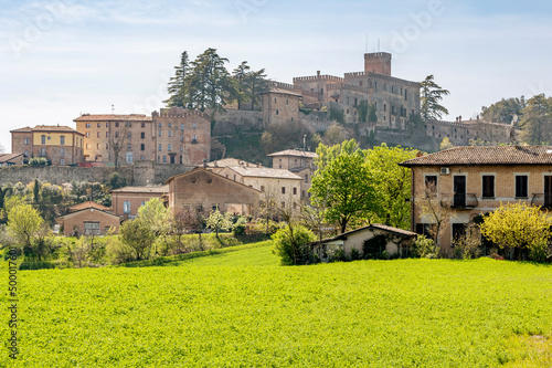 Panoramic view of Tabiano Castello, Parma, Italy, on a sunny day photo