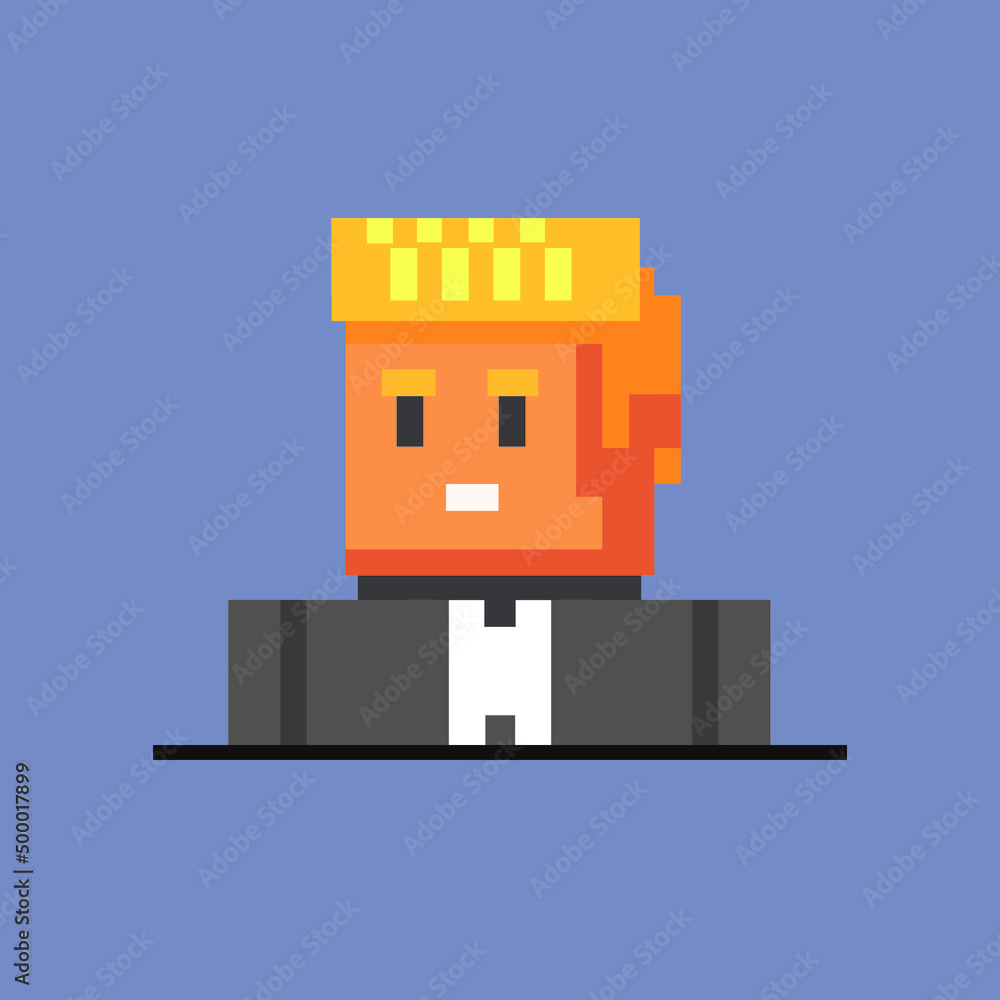 8 Bit Charachter man illustration in retro style vector , Pixel Art 8 Bit Charachter man illustration in retro style vector , Pixel Art