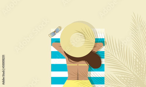 beach girl black yellow