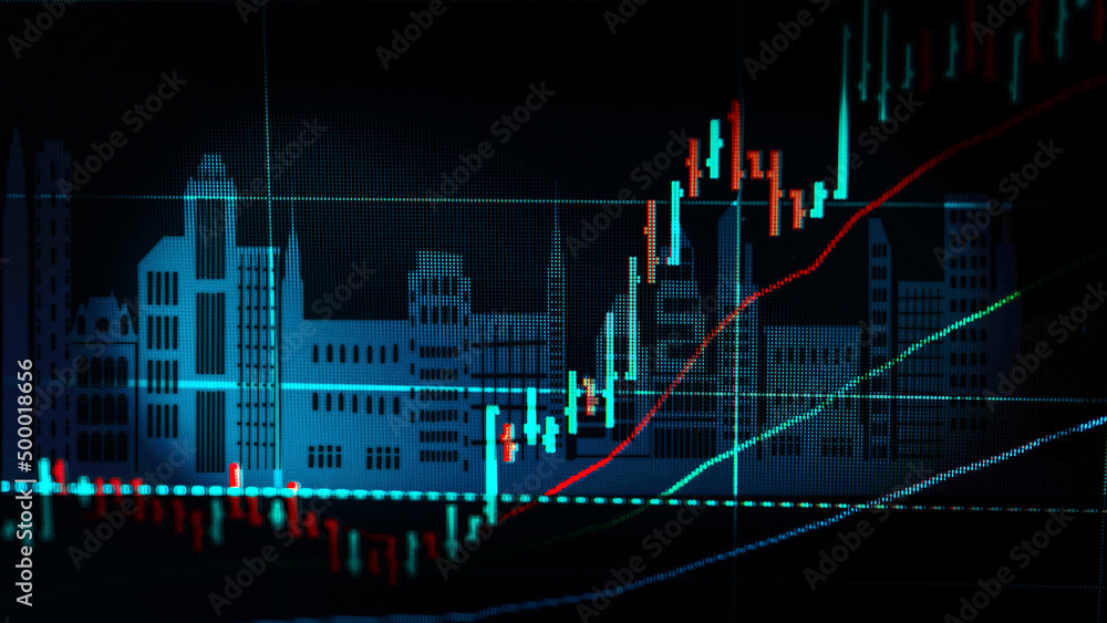 Candlestick graph chart of stock and forex market to represent the revenue growth. the stock market crashed from covid19 and war, and waiting for reverse trend to investing in growth stocks. Candlestick graph chart of stock and forex market to represent the revenue growth. the stock market crashed from covid19 and war, and waiting for reverse trend to investing in growth stocks.