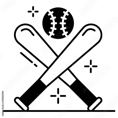 Americans national base ball Sports Vector  Icon Design, American culture and traditions Symbol, United States Social Sign, US Arts and literature Stock illustration, Baseball bat and Ball Concept