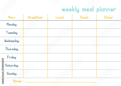 Ready to Print Weekly Meal Planner