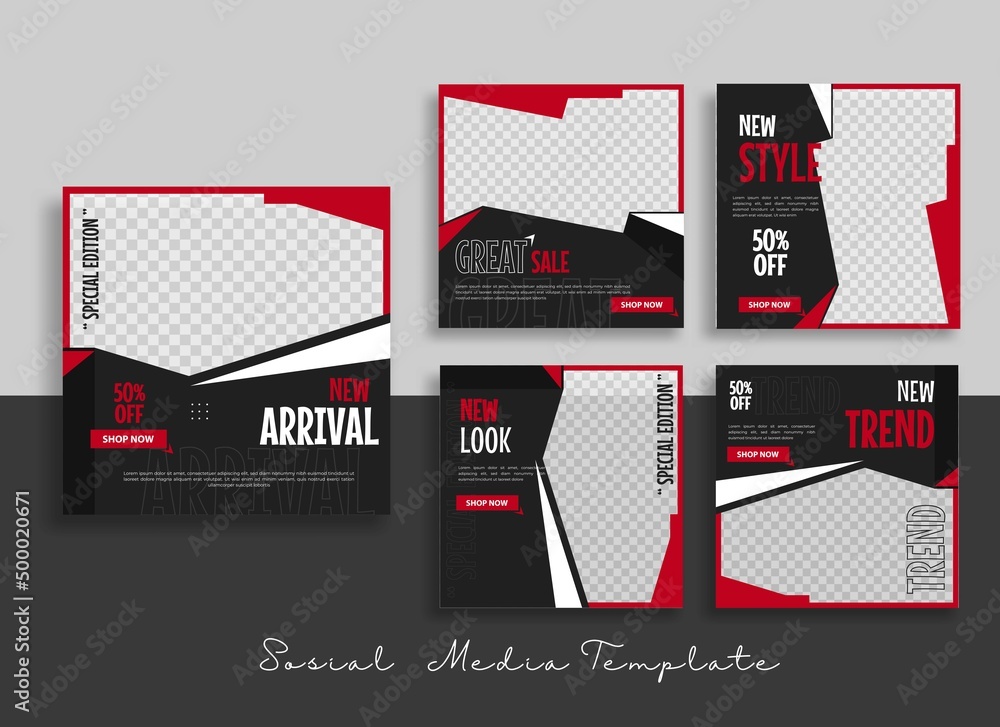 Editable minimal square banner template with geometric shapes for ...