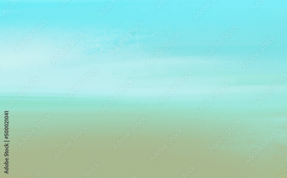 Minimalistic background template, canvas primer illustrating calm relaxing landscape of seashore and pure sky. Great as digital blank for further design ideas and artistic concepts. Drawn by hand.