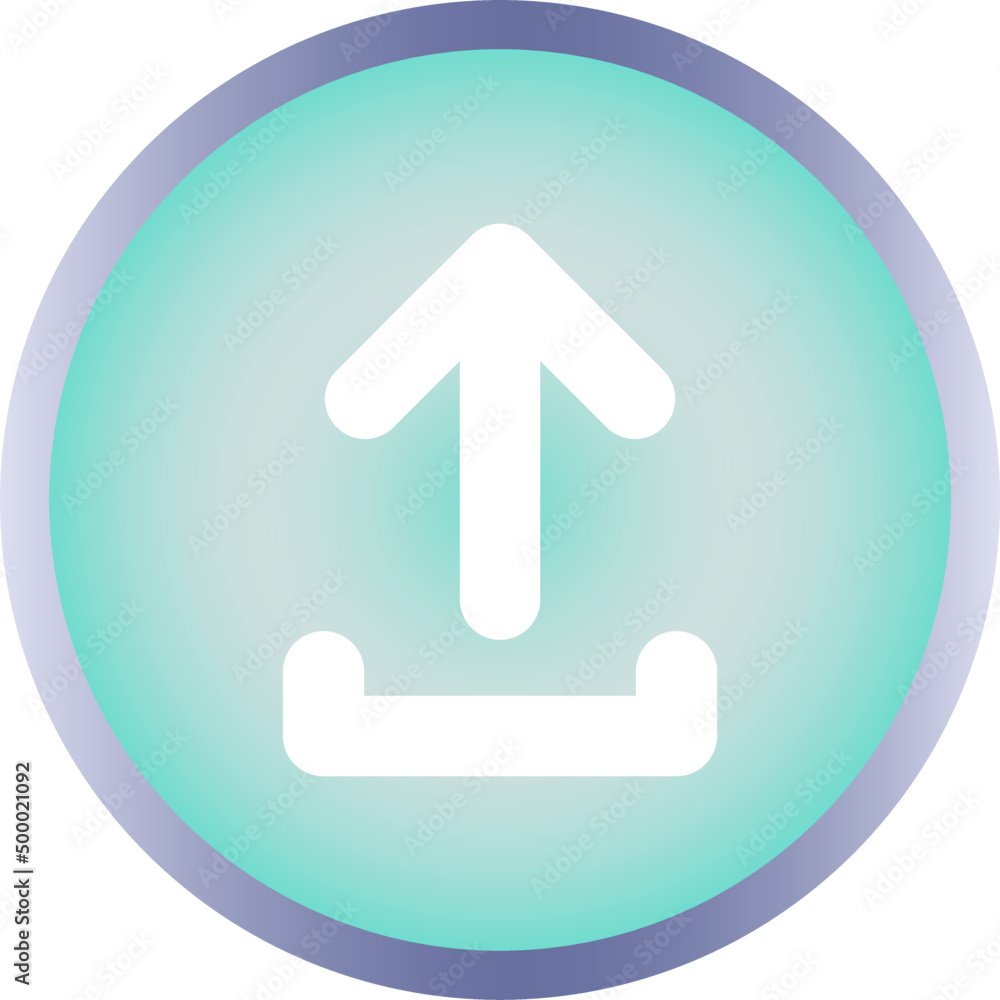 Round upload icon, vector button for websites and internet applications, music, video and data Round upload icon, vector button for websites and internet applications, music, video and data