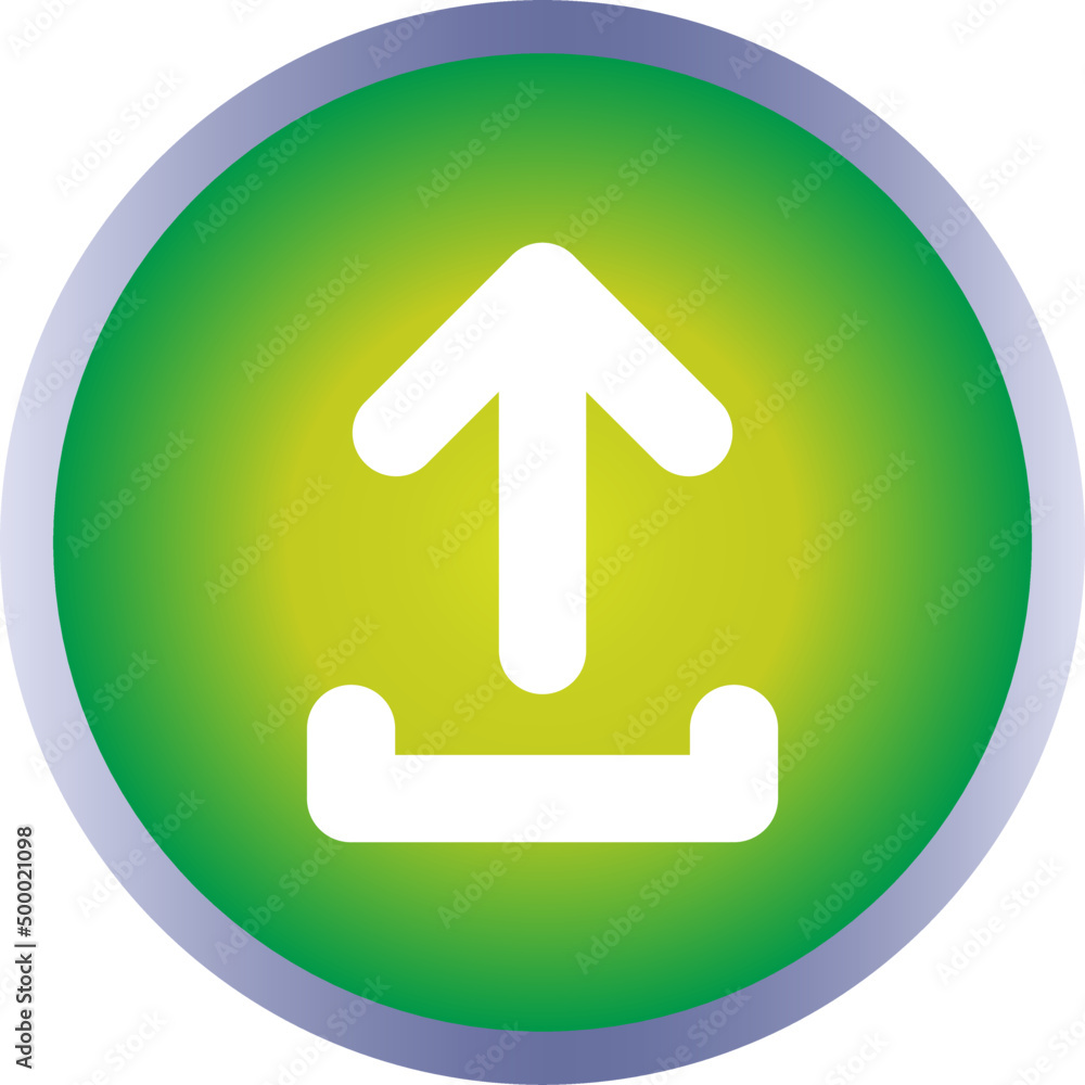 Round upload icon, vector button for websites and internet applications, music, video and data Round upload icon, vector button for websites and internet applications, music, video and data