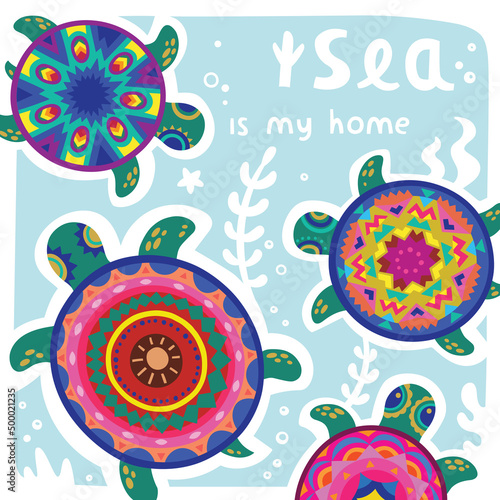 Sea is my home. Vector illustration