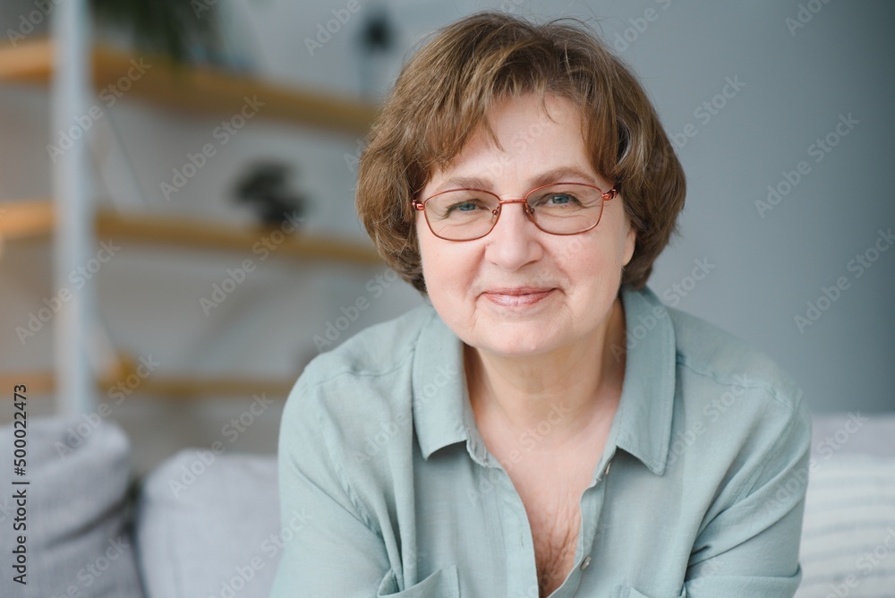 Portrait of senior woman at home. Portrait of senior woman at home.
