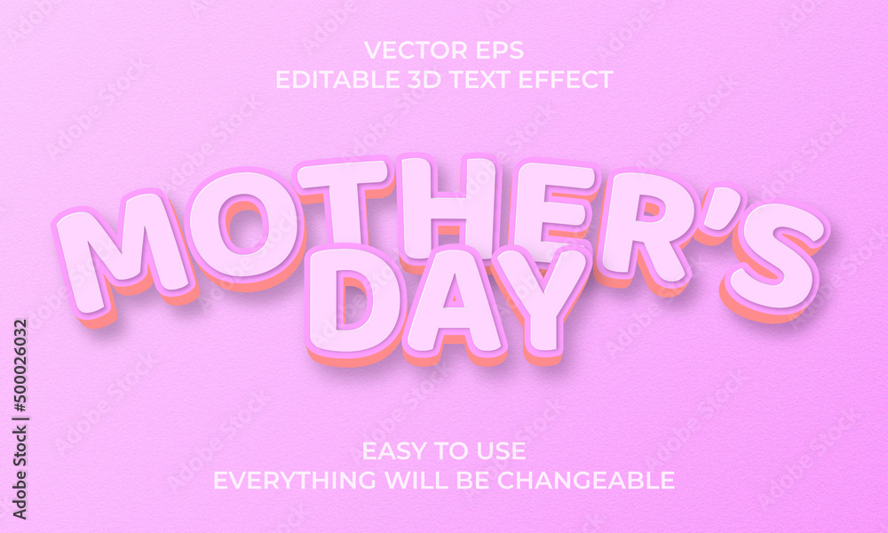mother's day text effect editable 3d text style 