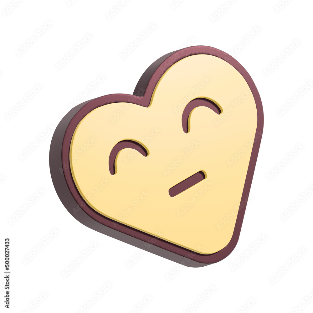 Funny heart smiley face 3d illustration. Cartoon heart character isolated on white background. Funny heart smiley face 3d illustration. Cartoon heart character isolated on white background.