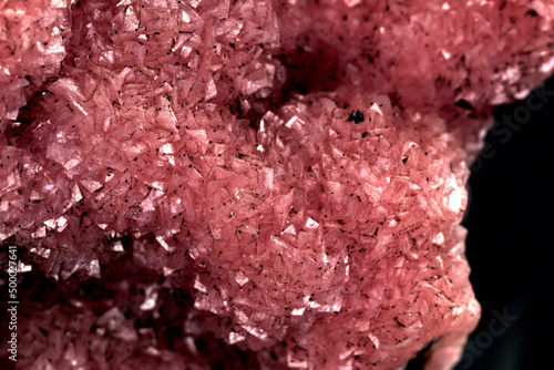 Closeup shot of rhodochrosite minerals photo